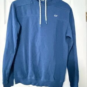 Vineyard Vines Navy Pullover Hoodie with White Logo